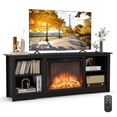 thumbnail image 1 of Costway 70" TV Stand avec Cheminée Électrique 26" Insert Télécommande pour 75" TV Noir, 1 of 7
