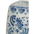 thumbnail image 2 of 18" Square Floral Blue & White Porcelain Garden Stool, 2 of 3