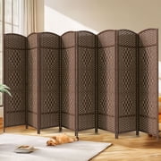 Jostyle Room Divider 6ft. Tall Extra Wide Privacy Screen, Folding Privacy Screens with Diamond Double-Weave Room dividers and Freestanding Room Dividers Privacy Screens(Mocha, 8-Panel)