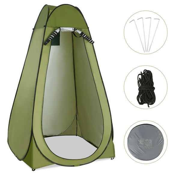 yeacher Pop Up Camping Shower Tent, Beach Portable Outdoor Privacy Shelter Utility Tent Toilet Changing Room Tent, 1-Person Capacity, Army Green