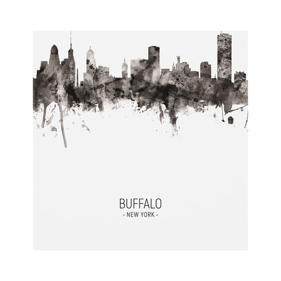 Trademark Fine Art 'Buffalo New York Skyline Portrait II' Canvas Art by Michael Tompsett