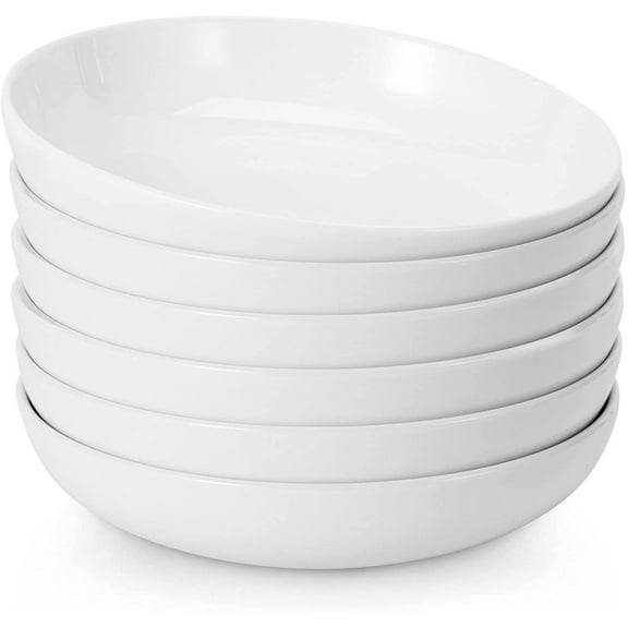 EastVita 23 Ounce Porcelain Bowls Set 8 Pack Premium White Ceramic Bowls for Cereal, Soup, Salad, Pasta, Prep, Rice, Ice cream, Microwave & Dishwasher Safe