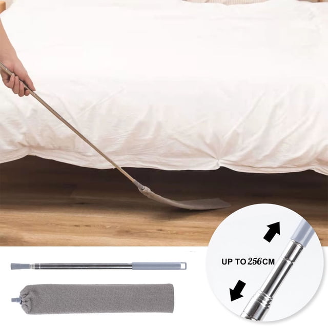 Plumero telescópico retráctil de microfibra | Mango extensible hasta 2,56 m | Cepillo de limpieza lavable desmontable para techos altos, rincones, muebles, suelos | Flexible, reutilizable, que