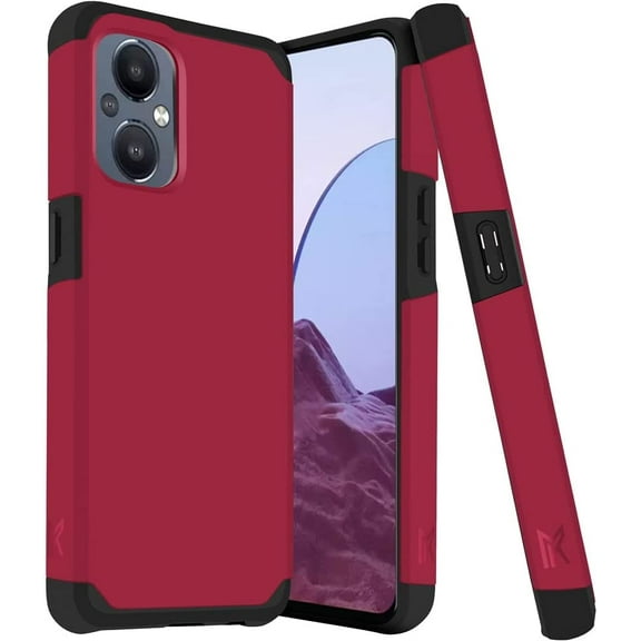 For OnePlus Nord N20 5G GN2200 Shockproof Cover Case   Tempered Glass - mk Dark Pink