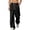 02 Black, variant on Mens Cargo Hiking Pants Casual Multi-Pockets Elastic Waist Drawstring Fishing Climbing Trousers Dad Gifts