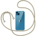 thumbnail image 6 of Compatible with iPhone 13 / iPhone 14,Clear Case with Adjustable Lanyard,Soft Slim TPU Shockproof Protective Crossbody Case for iPhone 13/14,6.1 inch-Khaki, 6 of 11