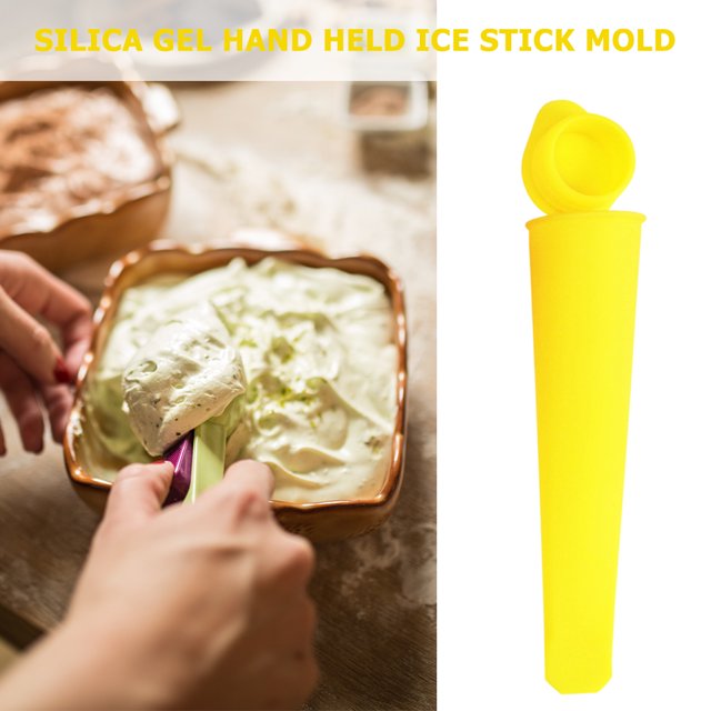 Molde de Cocina silicona para helado DIY, molde para paletas de paletas de cubitos de hielo de verano (amarillo) Ehuebsd Libre de BPA