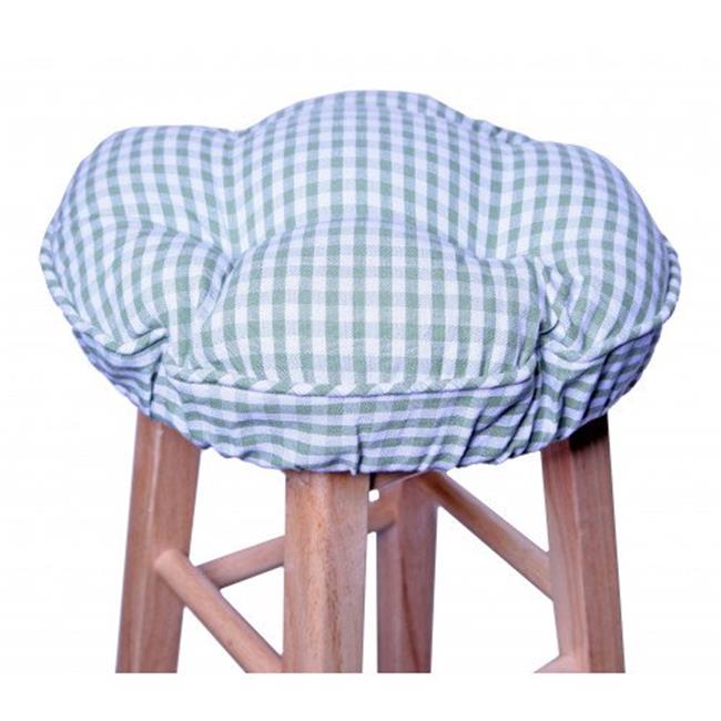 Bar Stool Cushion, Toro Green Check