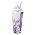 thumbnail image 1 of Diconna Reusable Mermaid Pattern Double-Layer Straw Cup with Sealing Cover, 1 of 6