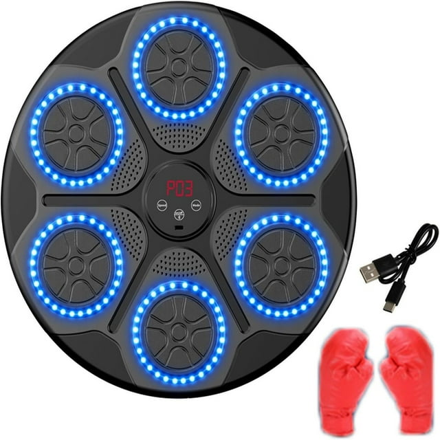 WIFKLSIIPG New Smart with Boxing Gloves Wall Mounted Smart Music Boxing Trainer with LED Electronic Focus Agility Training Digital Boxing