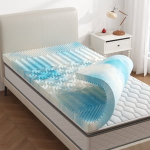 CONCETTA 2 inch 5-Zone Twin Size Egg Crate Foam Mattress Topper