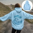 thumbnail image 2 of vigerakr Oversized Graphic Hoodies for Women Trendy Fashion Preppy Sweatshirt Long Sleeve Y2K Tops with Pockets (Sky Blue, S), 2 of 6