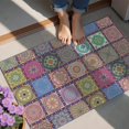 thumbnail image 4 of Bohemian Retro Floral Non-Slip Entryway Door Mat,Boho Indoor Decor Durable Low Plush Door Mat,Washable Welcome Rug for Patio Hallway Home Decor 20x32 Inches, 4 of 7