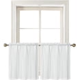 thumbnail image 1 of WWS-White Waffle Bathroom Window Curtains, Water Repellent Rod Pocket Kitchen Drapes for Small Window, 2 Panels, 24 W X 36 L Inch Each, 1 of 4