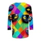 thumbnail image 5 of RKSTN Mardi Gras 3/4 Length Sleeve Womens Tops Oversized Crewneck Carnival Graphic Printed Three Quarter Sleeve T Shirt Women Casual Round Neck Funny Tuesday Carnival Party Loose Short Sleeve Shirt, 5 of 6