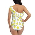 thumbnail image 5 of Honeii Yellow Lemon Leaves for women's one-piece swimsuit featuring a chic one-shoulder design experience elegance and style in the water-XX-Large, 5 of 6