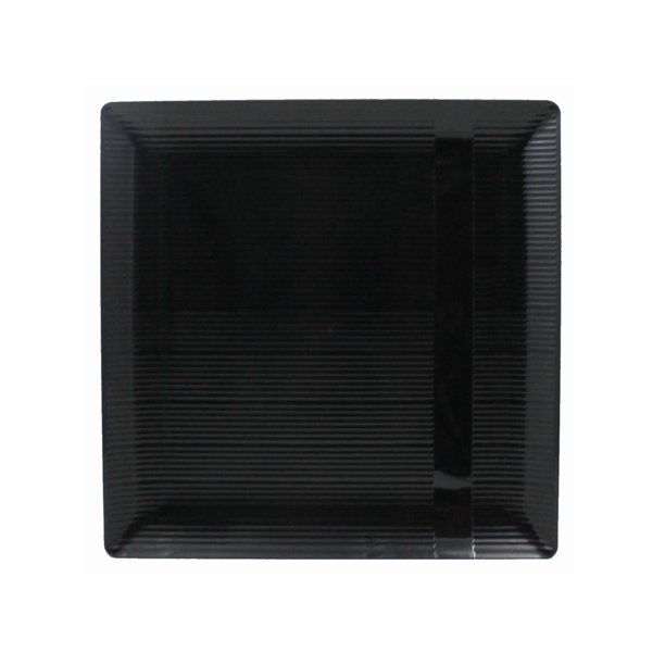 Zen 10 1/4" Black Square Plastic Dinner Plates 10ct.