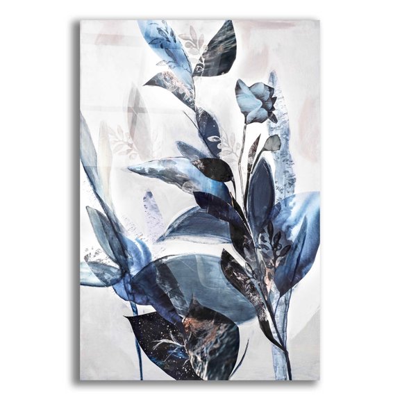 Epic Art 'Blue Leaves' by Design Fabrikken, Acrylic Glass Wall Art, 16"x24"