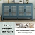 thumbnail image 6 of Mirrored Accent Cabinet, Atumon Buffet Cabinet with 4 Mirrored Doors, Mirrored Sideboard Buffet with Adjustable Shelves, Heavy Duty Wood Storage Cabinet for Kitchen Dining Room Living Room, Blue, 6 of 10