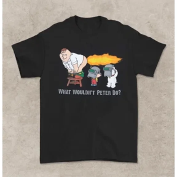 Reprint Rare Family Guy Cartoon Funny black T-Shirt Cotton Tee All Size S To 4Xl