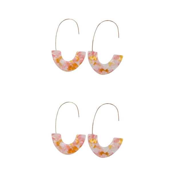 Aretes de estilo simple Sonducket en forma de U con estampado de leopardo para la oreja