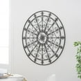 thumbnail image 3 of DecMode Bronze Metal Circle Fleur De Lis Wall Decor with Scrollwork, 3 of 14