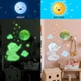 thumbnail image 5 of Precioso elefante con gorro de noche, pegatinas de pared luminosas de luna, decoración de pared de dibujos animados de estrellas de nube, mural de pared de arte extraíble para dormitorio de niños, guardería, decoración del hogar ER, 5 of 5