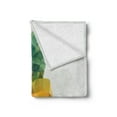 thumbnail image 2 of Green and Orange Soft Flannel Fleece Blanket, Geometric Polygonal Fruit Angular Triangles Abstract Art Design, Cozy Plush for Indoor and Outdoor Use, 50" x 60", Fern Green and Orange, by Ambesonne, 2 of 5