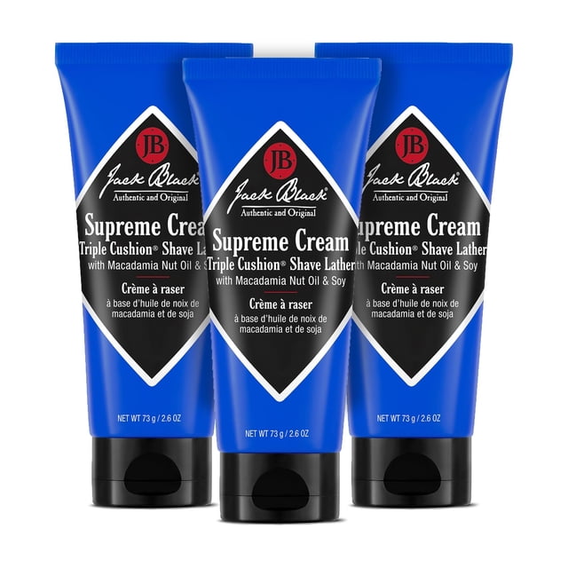 Crema triple Shave Lather Jack Black Supreme Cream, 75 ml, 3 unidades