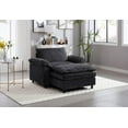 thumbnail image 2 of Accent Sofa Chair with Ottoman, Comfy Oversized Single Sofa, Couch Deep Seat Lounge Chair, Upholstered Armchair for Living Room/Bedroom/Office/Apartment, Black, 2 of 6