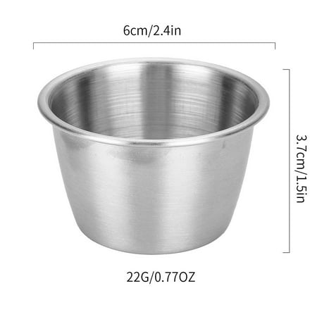 

Stainless Steel Dipping Cup Sauce Dishes Tableware Ketchup Dipping Bowl Cup