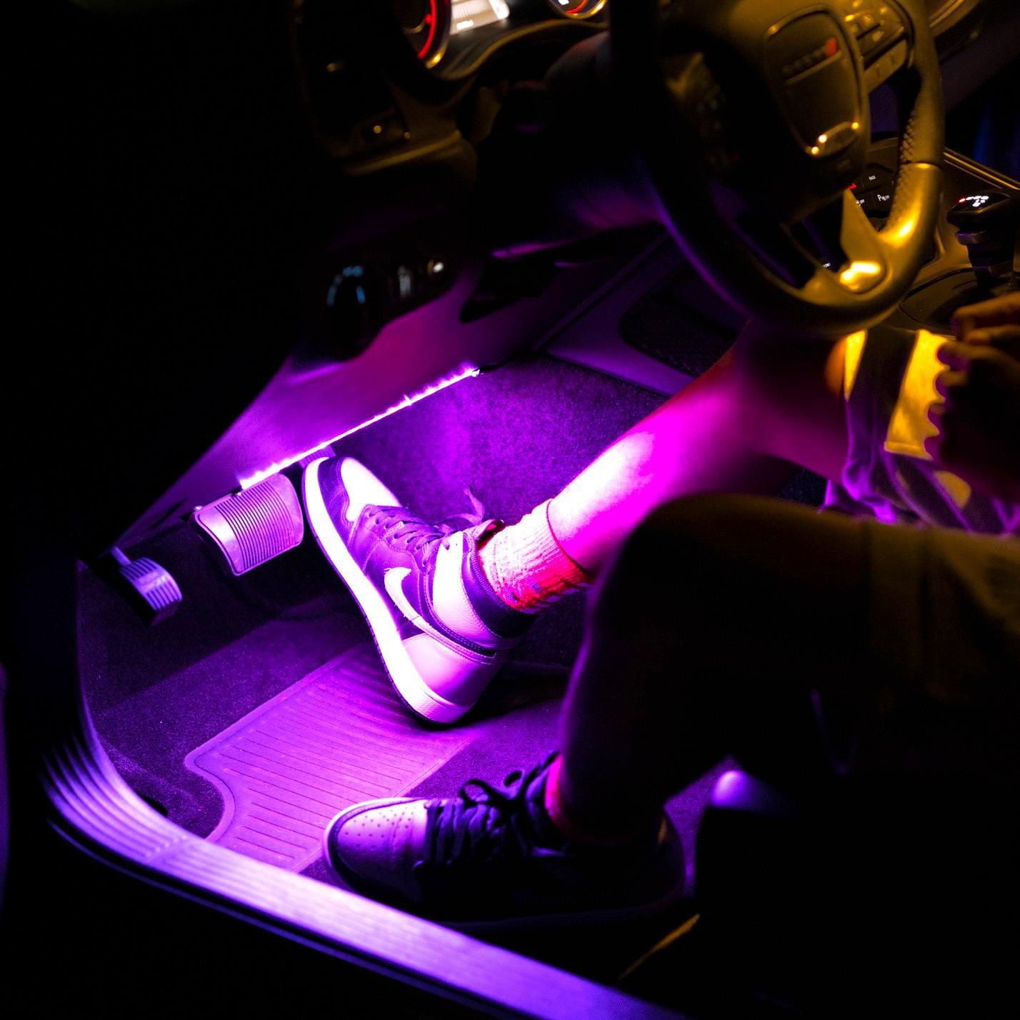 Trousse de base de bandes lumineuses à DEL Ultra pour l’intérieur et l’extérieur – 2 bandes de 12 po, 12 V – Fuchsia