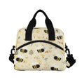 thumbnail image 2 of Insulated Crossbody Lunch Bag 10L Lunch Tote with Adjustable Shoulder Strap for Work Office Picnic Cute Bees and Honeycomb Pattern, 2 of 6
