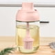 thumbnail image 5 of Bote dispensador de aceite con cepillo - 250 ml de vidrio y ABS, rosa o verde, para cocinar, hornear, barbacoa, marinar, control fácil de prensar, 5 of 9
