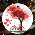 thumbnail image 4 of Christmas Ceramic Ornament Red Bicycle Love Heart Ceramic Double Sided Tree Xmas Ornament Retro Heart Tree Red Bicycles Christmas Xmas Tree Ornament Decoration Hanging Pendant Decor, 4 of 5