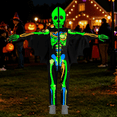 thumbnail image 4 of Hotiary Children's Glow in the Dark Holiday Outfits Hooded Jumpsuit Bodysuit + Gloves Set, Size 3-10 Years, 4 of 7