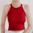 thumbnail image 3 of Ugoldhm Women's Shapewear Halter Tank Tee - Built-in Bra Sleeveless Slim Fit Sexy Summer Crop Top, 3 of 6