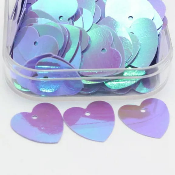 U8MO 600 Flat Heart loose sequins Paillettes 16mm Top Hole sewing Wedding Color Pick-Purple