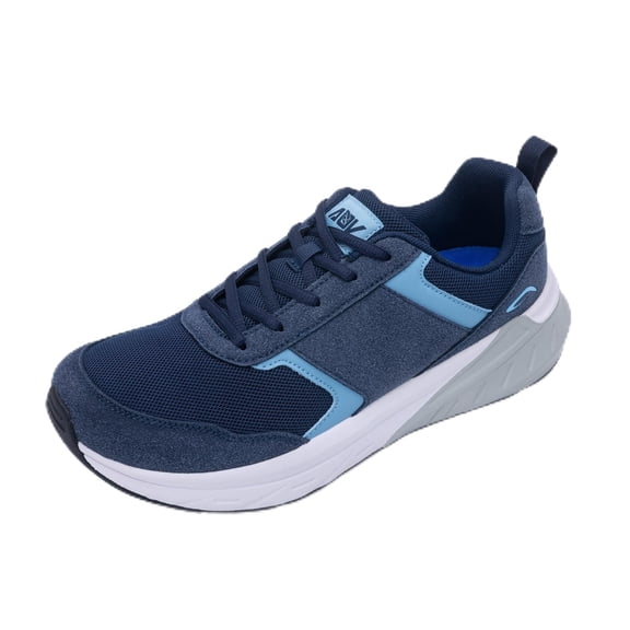MAYKX Men's Wide Toe Box Walking Shoes for Standing All Day | Arch Support Anti-Fatigue Tennis Shoes for Plantar Fasciitis Relief NavyBlue Size 10.5