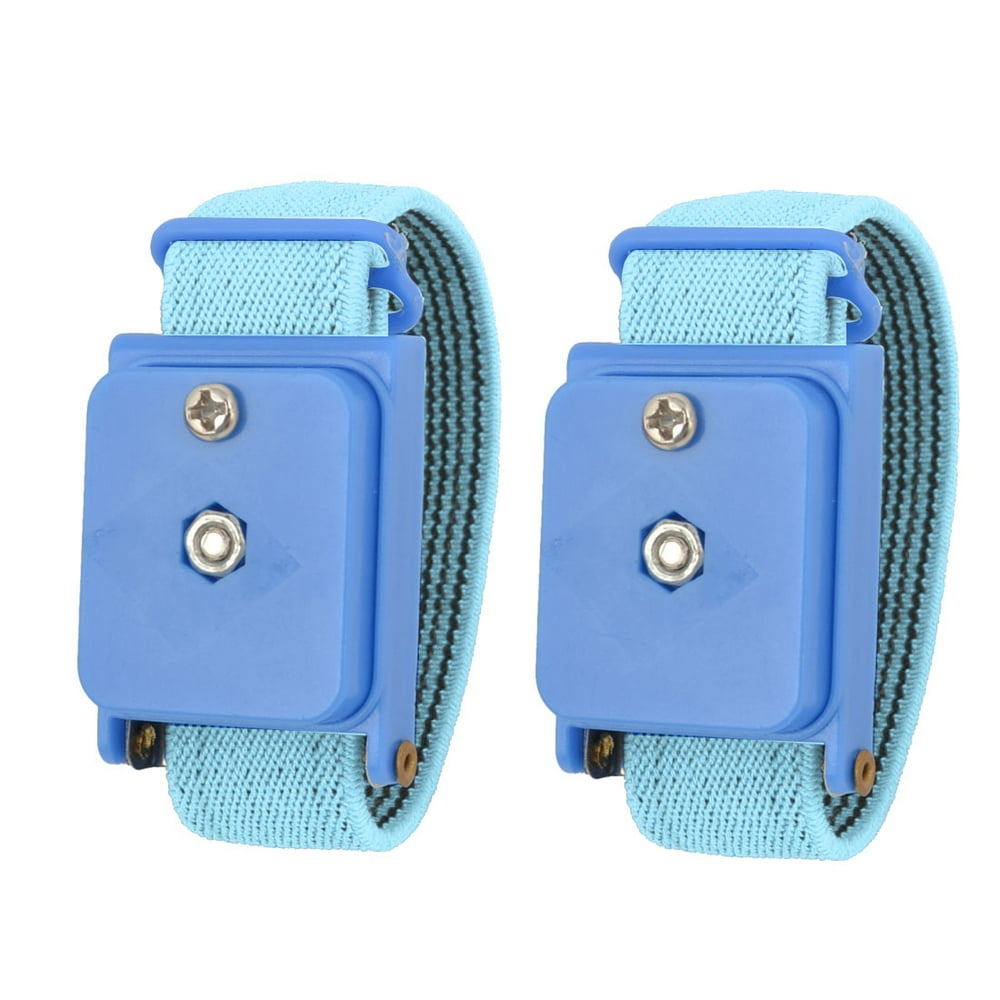 2Pcs Blue Cordless Anti Static ESD Discharge Wristband Wrist Strap