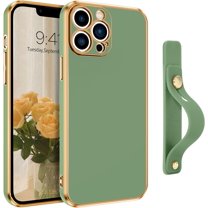 iPhone 13 Pro Max Phone Case,iPhone 13 Pro Max Case, Slim Fit Soft TPU with Adjustable Wristband Kickstand Scratch Resistant Shockproof Protective Cover for iPhone 13 Pro Max 6.7",Matcha Green