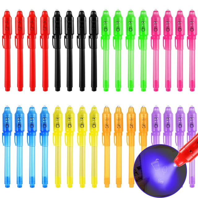 Juego de bolígrafos de tinta invisible West Story, 32 unidades, con luz UV para niños