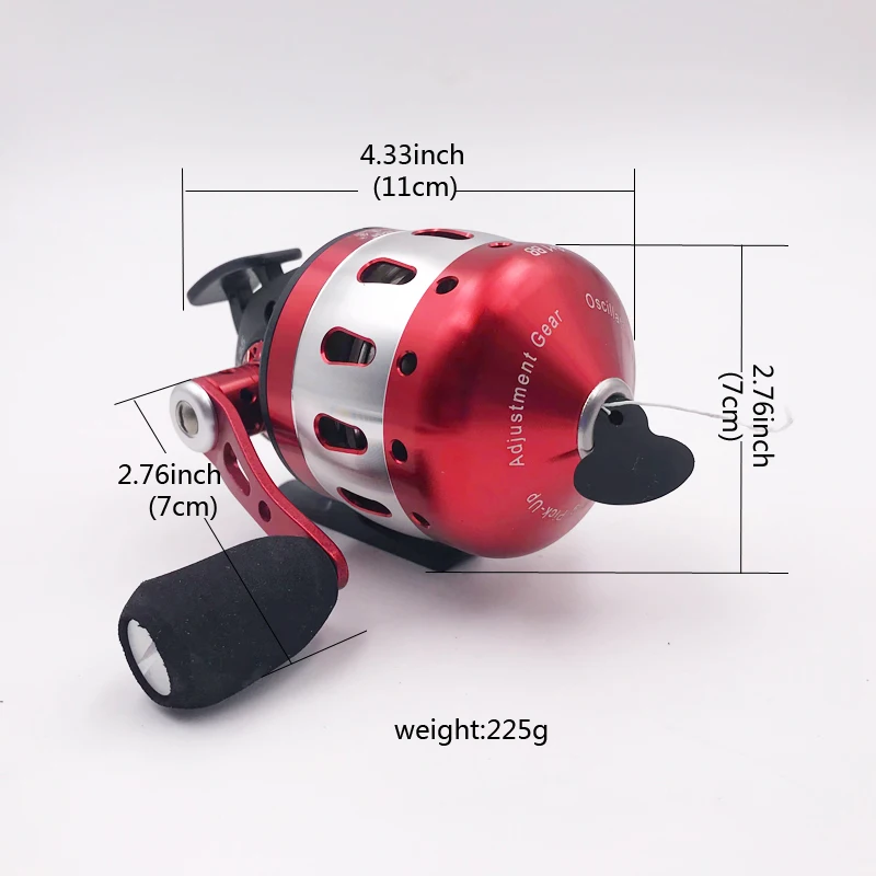 BL35 Fishing Spincast Reel 6+1BB Closed Metal Coil Slingshot Shoot Fish Hunting Outdoor with wristband 5#PE line 55M