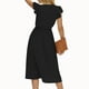thumbnail image 3 of Vestido informal de mujer con cuello en V y cintura lisa - Tejido de poliéster - Estilo fresco - Tallas S-XL, 3 of 6