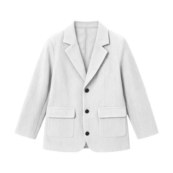 StSilkitty Boys Girls Casual Blazer Jacket Long Sleeve Lapel Collar Corduroy 3 Button Suit Jacket Coat with Pockets