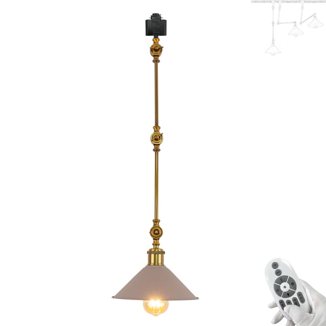 FSLiving Éclairage de Piste Type H, Éclairage de Plafond Réglable avec Télécommande, Ampoules LED Intelligentes Dimmables, Projecteur de Plafond DIY Monté sur Piste, Macaron Kaki - 1 Lumière