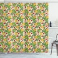 thumbnail image 1 of Strawberry Shower Curtain, Summer Gardening Composition with Colorful Strawberries Cherries and Leaves, Fabric Bathroom Set with Hooks, 69W X 70L Inches, Multicolor, by Ambesonne, 1 of 3