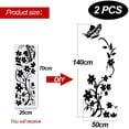 thumbnail image 2 of 2 piezas de flores negras Pegatinas de pared de vid de PVC para nevera, mariposas, murales extraíbles, decoración artística para el hogar, cocina, armario, 140 x 50 cm, 2 of 5