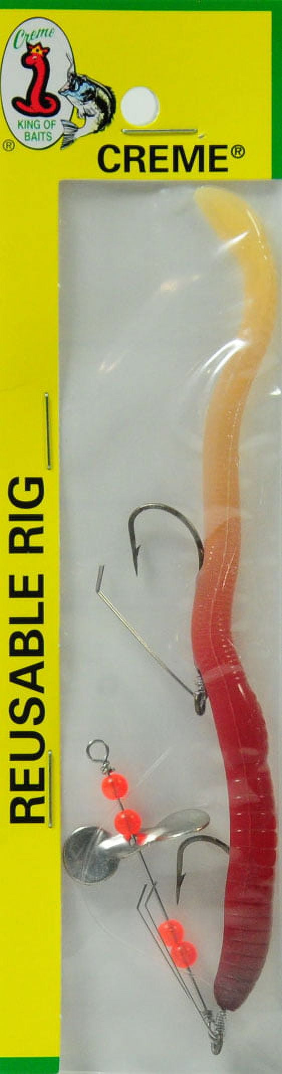 Creme 6" Pre-Rigged Weedless Scoundrel Worm Lure, Live Color