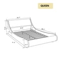 thumbnail image 7 of Amolife Queen Size Modern Platform Bed Frame with Adjustable Headboard, Faux Leather, Black with White Border, 7 of 7